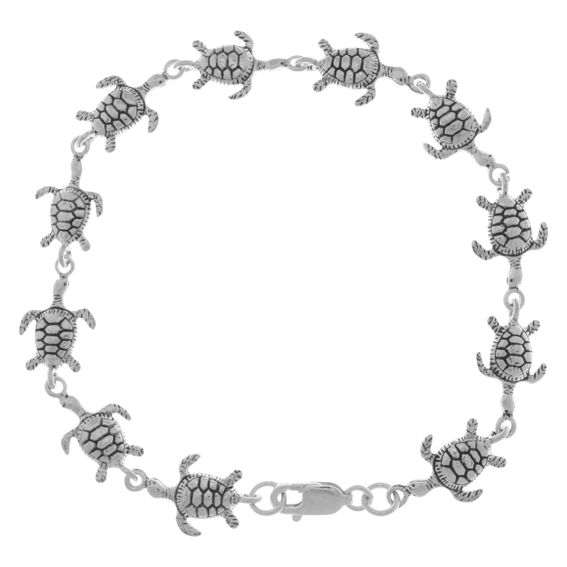 Sterling Silver Fine Chain Bracelet With Turtle Tortoise Charm Silver Bracelet Sterling Silver Fine Chain Bracelet With Turtle Tortoise Charm Silver Bracelet