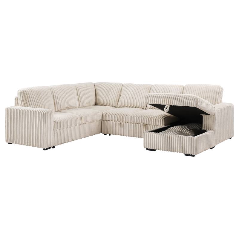 Devonshire Sleeper Sectional Sofa Storage Chaise - 122.00'' x 96.75''-50.00'' x 39.25''