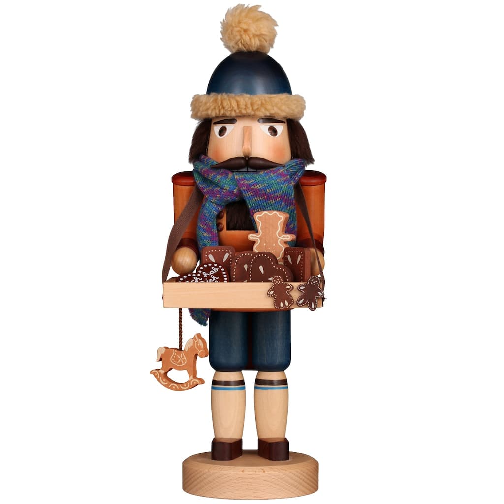 15.5" gingerbread vendor christmas handmade wooden nutcracker