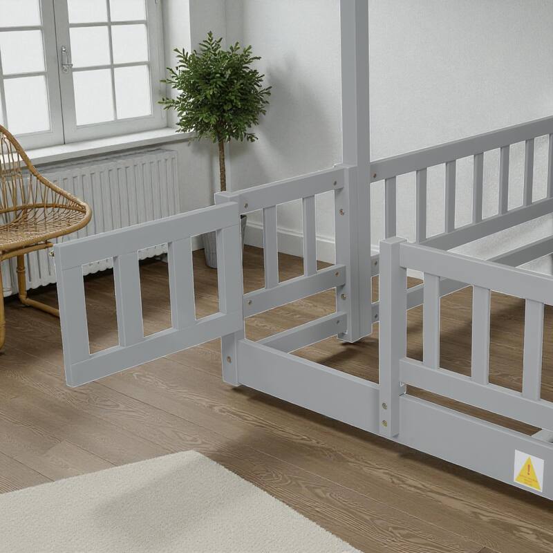 Twin Over Full Bunk Bed with Slide and Storage Staircase, Solid Pine Wood Frame with Guardrails and Drawers