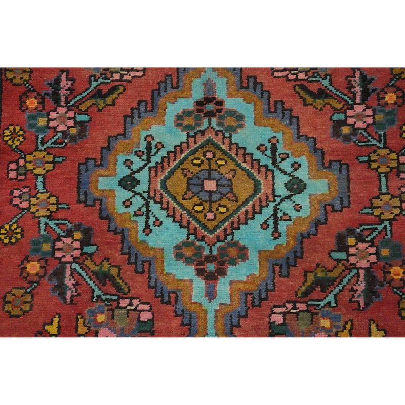 Hand Knotted Oriental 100% Wool Carpet Traditional Floral Oranges & Rust Lilian Runner Rug - 10' 6'' X 3' 5''