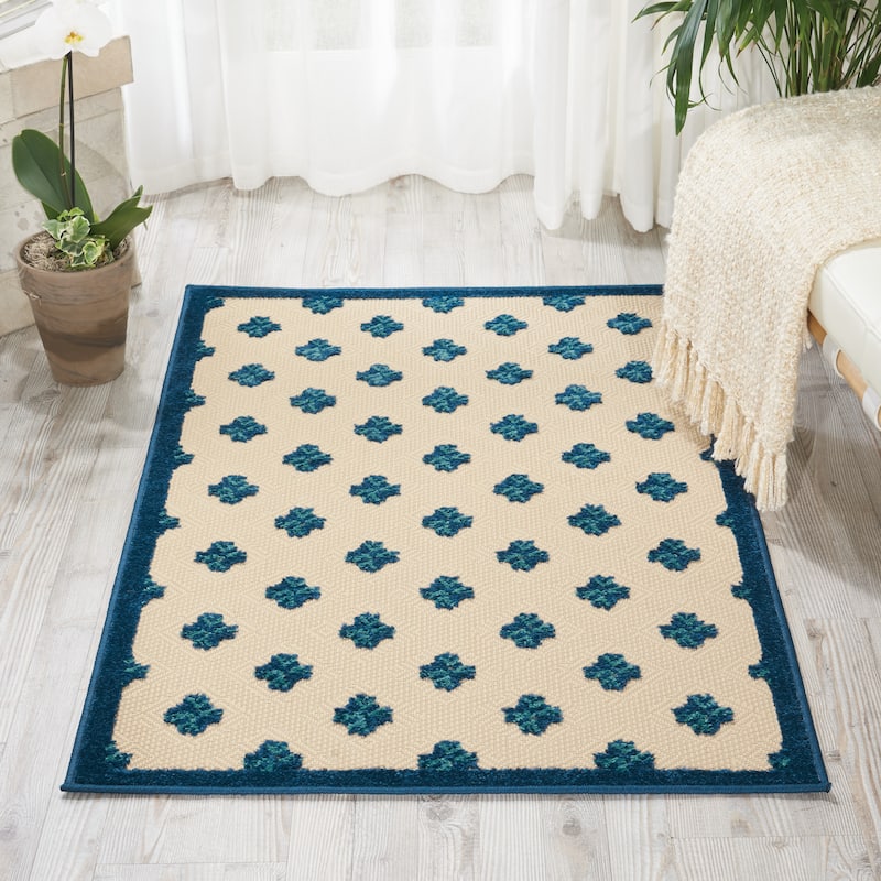 Nourison Aloha Blossom Indoor/Outdoor Area Rug - 2'8" x 4' - Navy