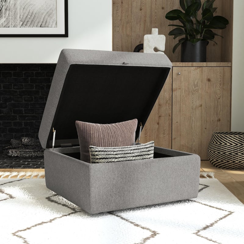 Flexsteel Stain-Resistant Performance Fabric Ottoman with Storage