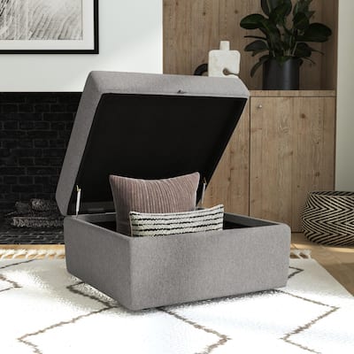 Flexsteel Stain-Resistant Performance Fabric Ottoman with Storage