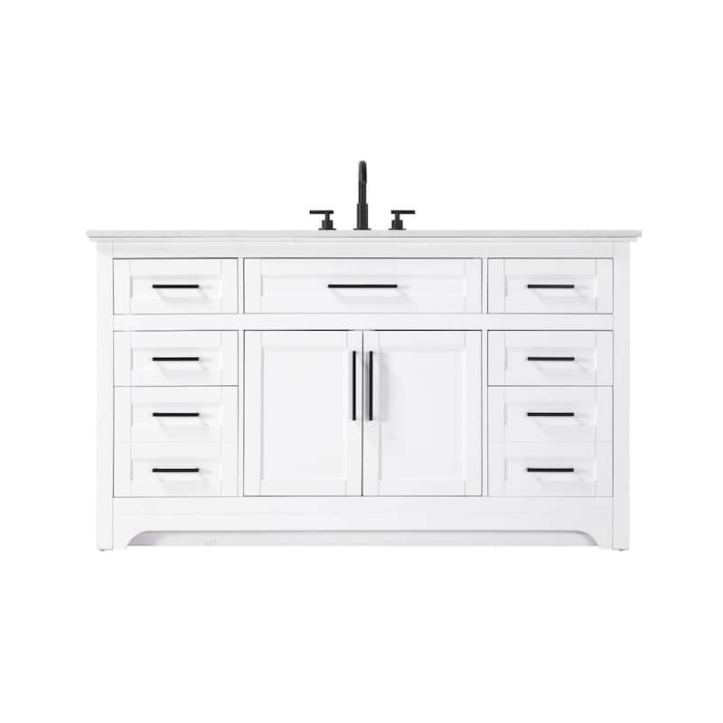 Nathaniel Single Bathroom Vanity (48-60 inch) - White - 60"