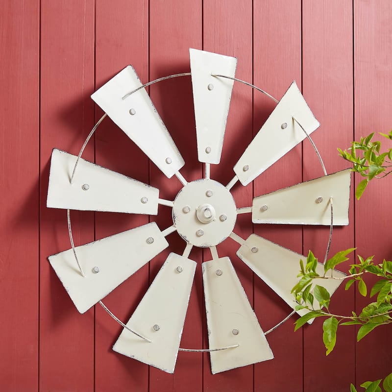 Glitzhome Farmhouse Rustic Wind Spinner Wall Decor