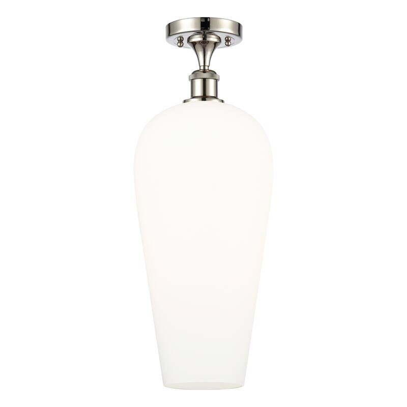 Innovations Lighting Endless Possibilities Ballston - Chelsea - 1 Light 8" Semi-Flush Mount - Polished Nickel/White