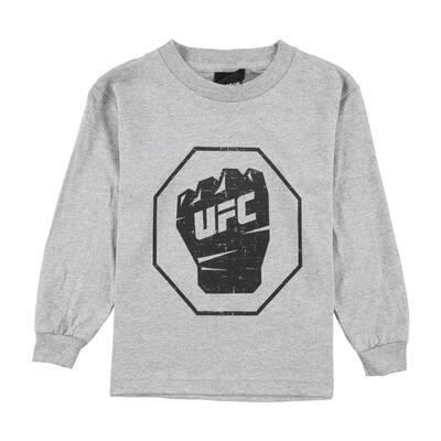 UFC Boys Distressed Fist Graphic T-Shirt,, Grey, M