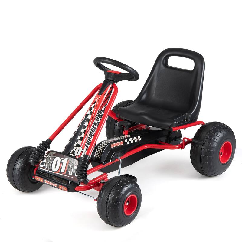 Gymax Kids 4-Wheel Pedal Go Kart w/Clutch & Hand Brake Multi-Terrain