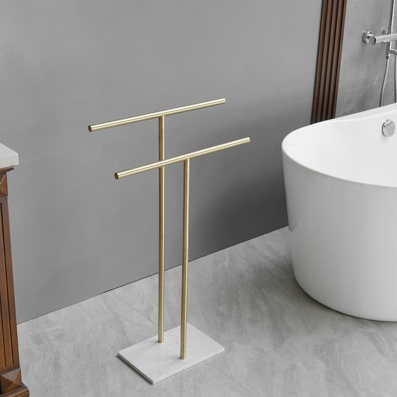 2-Tier Freestanding Towel Racks with Marble Base