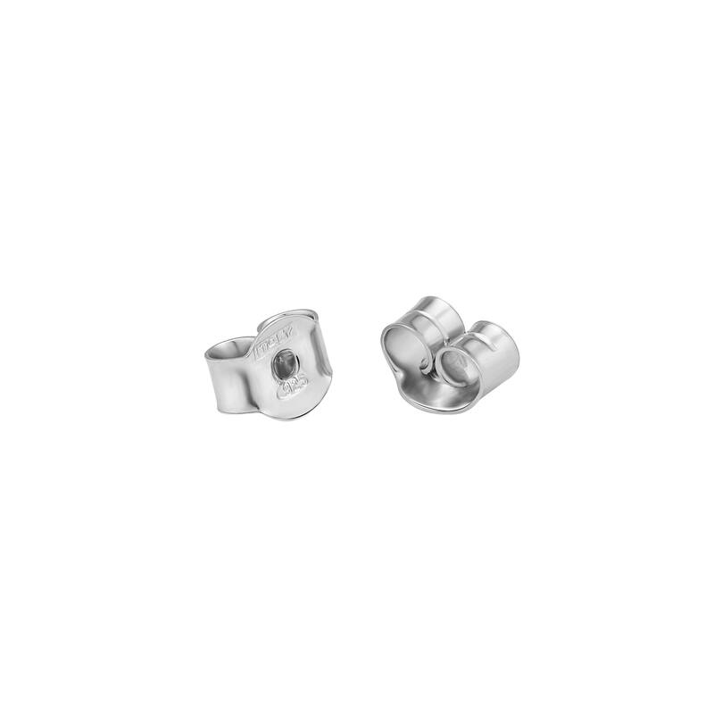 Au Naturale Sterling Silver Rhodium Plated Domed Heart Stud Earrings