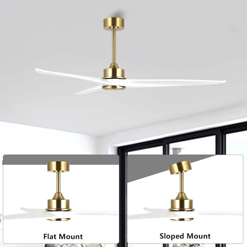 WINGBO 60" Solid Wood DC Motor Integrated LED Ceiling Fan with Remote Control · - N/A