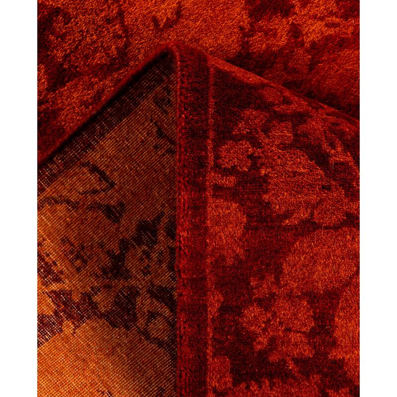 Overdyed One-of-a-Kind Hand-Knotted Area Rug - Orange - 2' 8" x 8' 1"