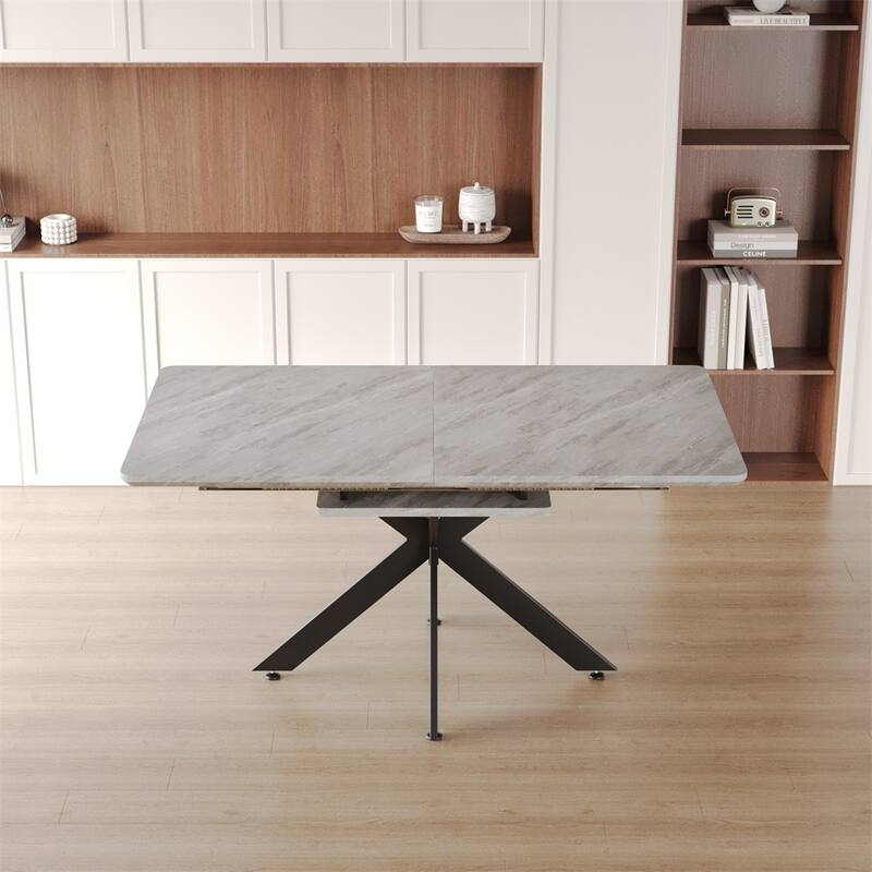 Extendable Dining Table Modern Mid-Century Kitchen Table