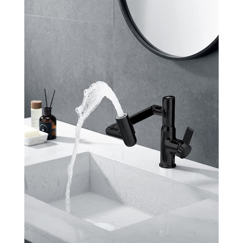 Lefton Rotatable Bathroom Faucet with Temperature Display in Fahrenheit (Batteries-Free), BF2204