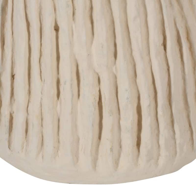 Paper Mache Vase Dia 10" & H 15.8" - OFF-WHITE