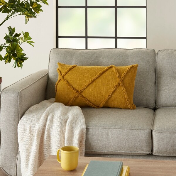 mustard couch pillows