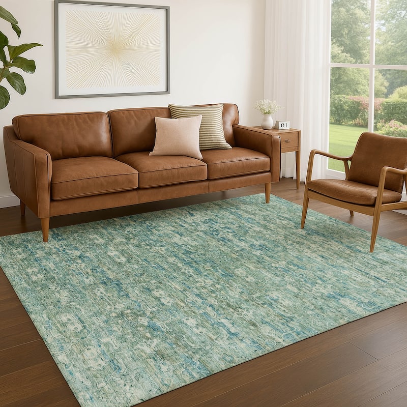 Machine Washable Indoor/ Outdoor Traditional Harmony Chantille Rug