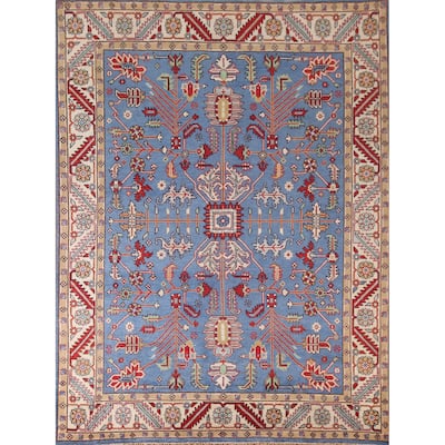 Blue Oushak Oriental Area Rug Wool Carpet - 7'10"x 9'10"