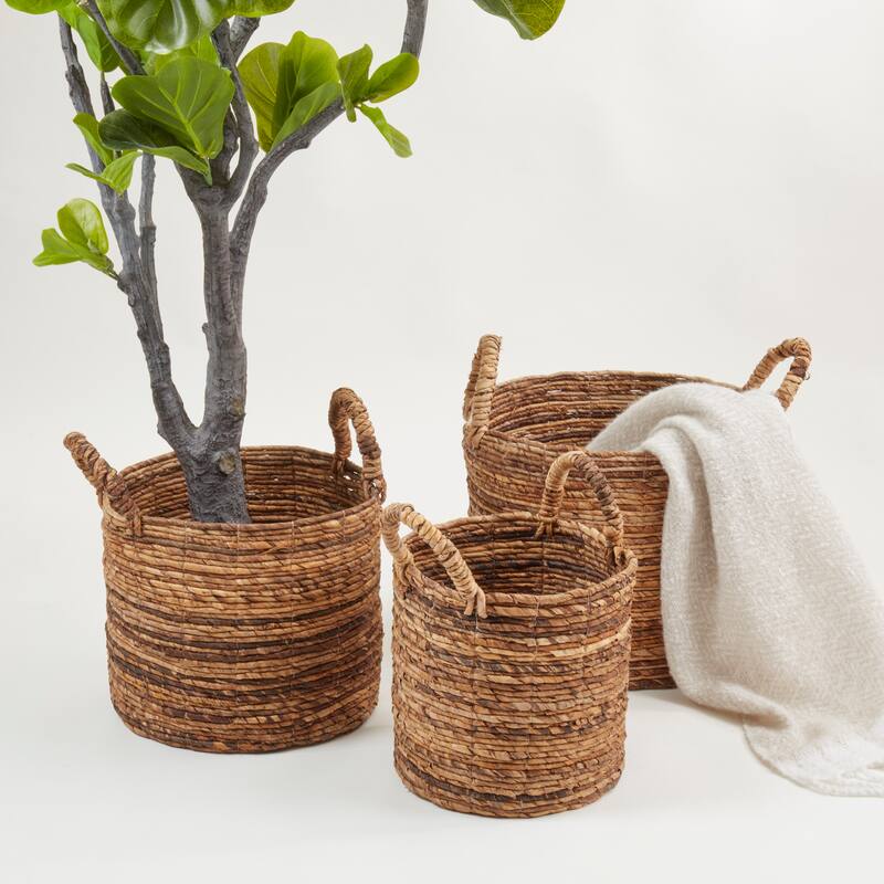 Rustic Abaca Woven Basket (Set of 3)