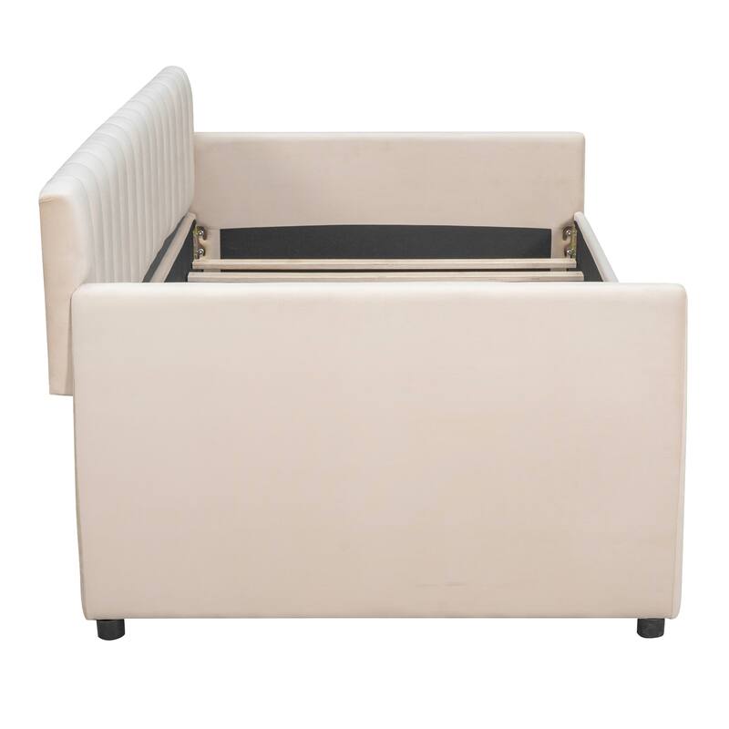 Elegant Twin Size Upholstered Daybed, High-Quality Velvet Fabric with Drawers, Perfect for Guest Rooms