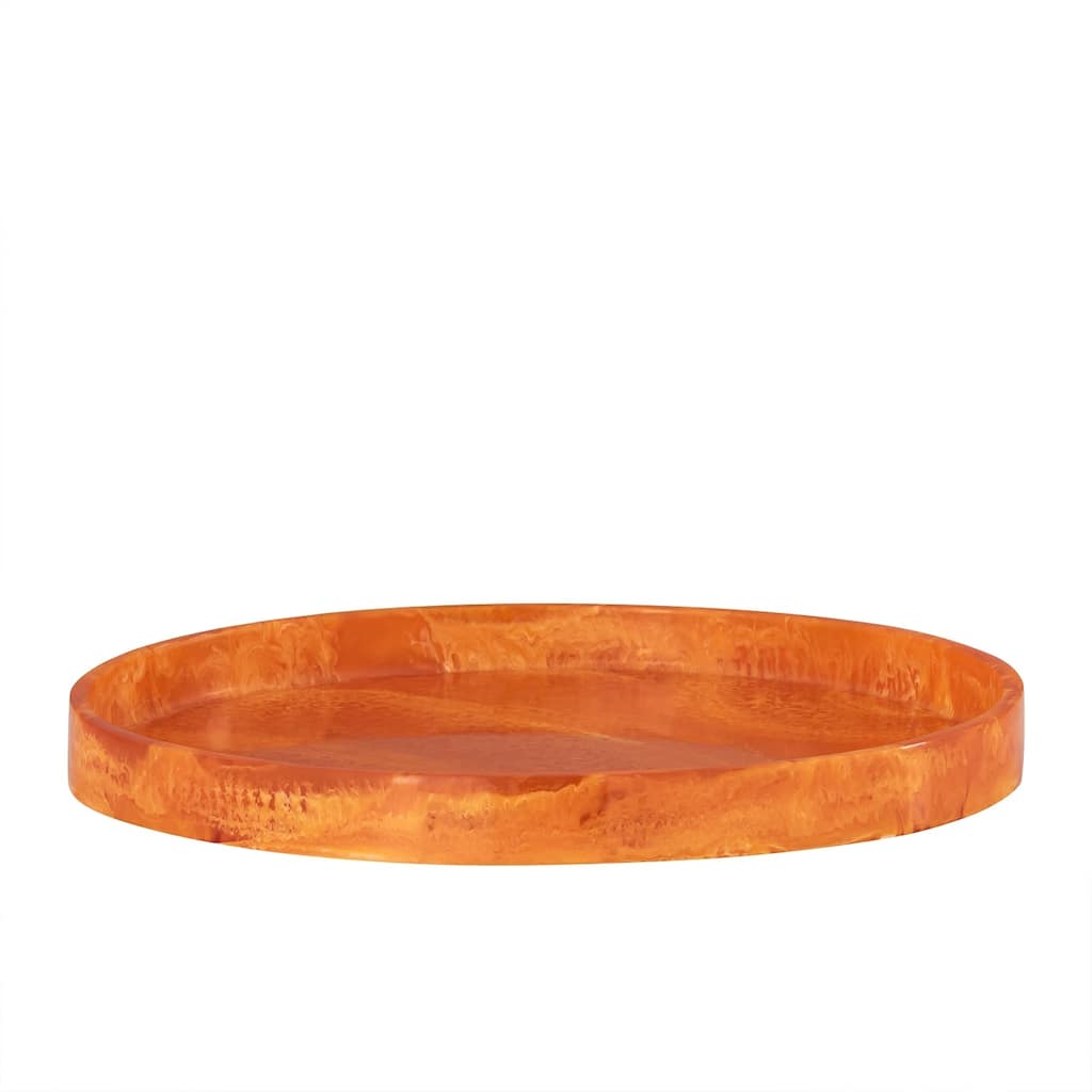 Lg Orange Resin Round Tray