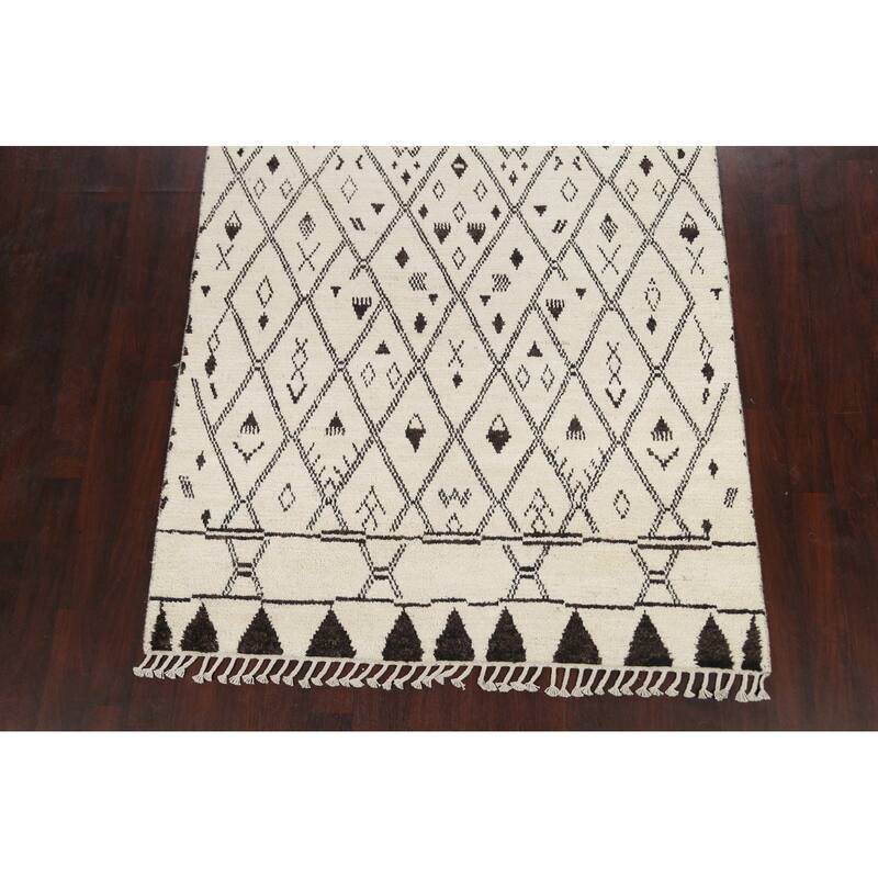 Tribal Vegetable Dye Moroccan Berber Oriental Wool Area Rug Handmade - 5'7" x 9'0"