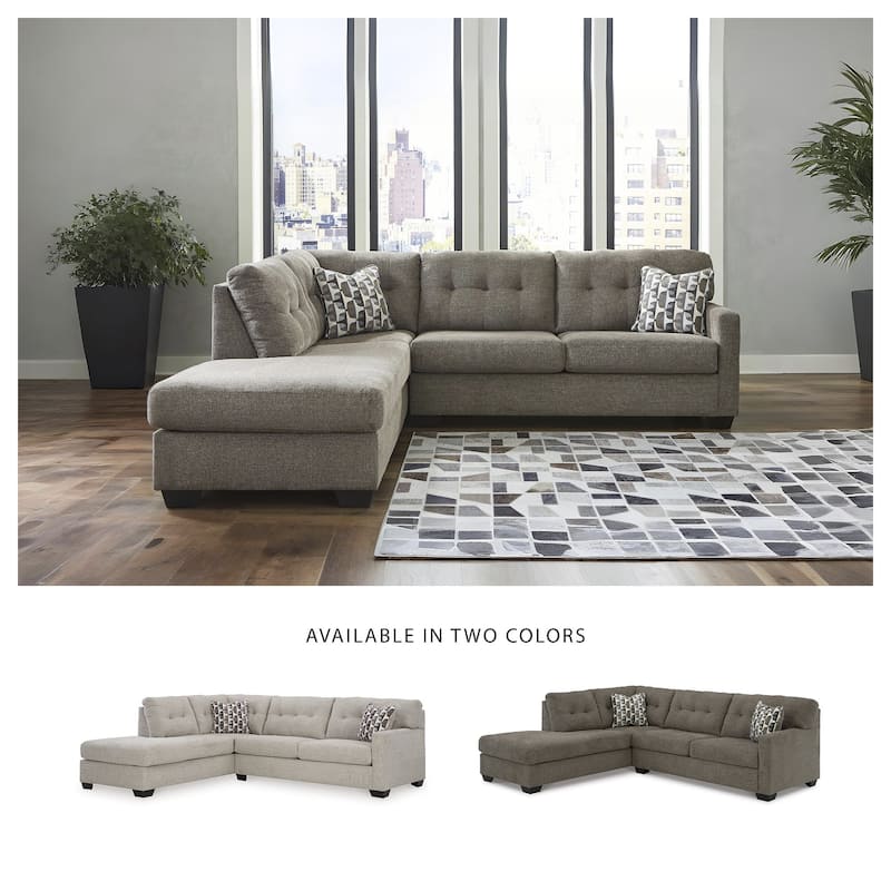 Signature Design by Ashley Mahoney 2-Piece Sleeper Sectional with Chaise - 105"W x 90"D x 37"H