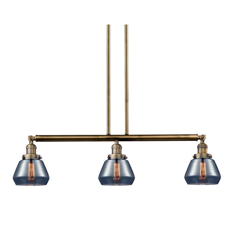 Innovations Lighting Fulton 3 Light 39" Wide Linear Chandelier - Brushed Brass / Plated Smoked