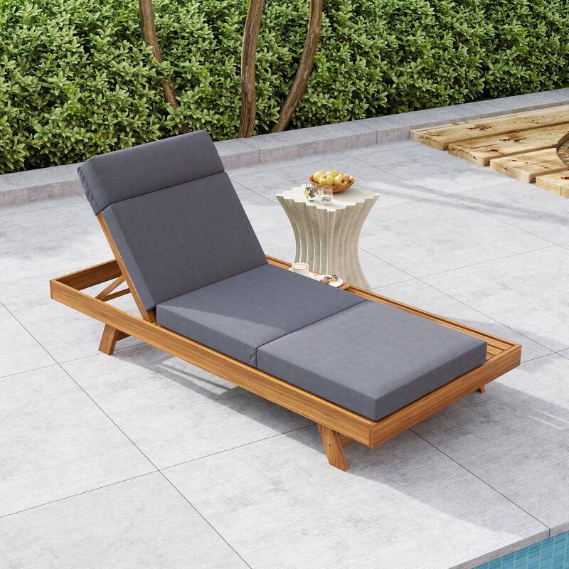 Christopher Knight Home- Alex Acacia Wood Outdoor Chaise Lounge Set