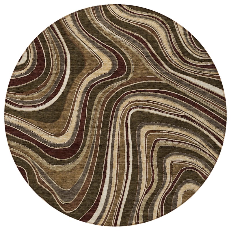 HomeRoots Abstract Transitional Rectangle Outdoor Rug