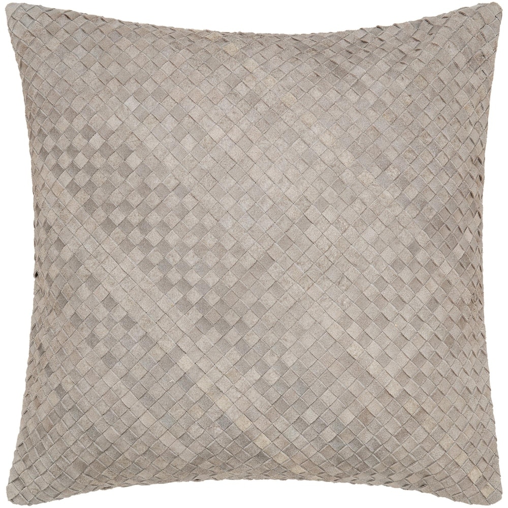 Breau Hair-on-hide Basketweave Throw Pillow
