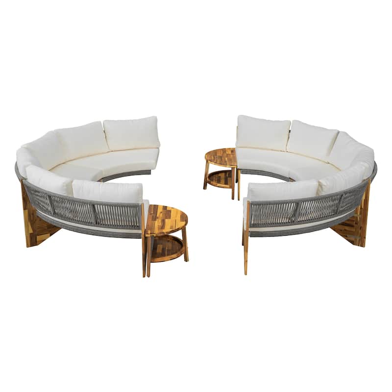 Curved Shape Sofa Set PE Wicker Furniture Conversation Sets