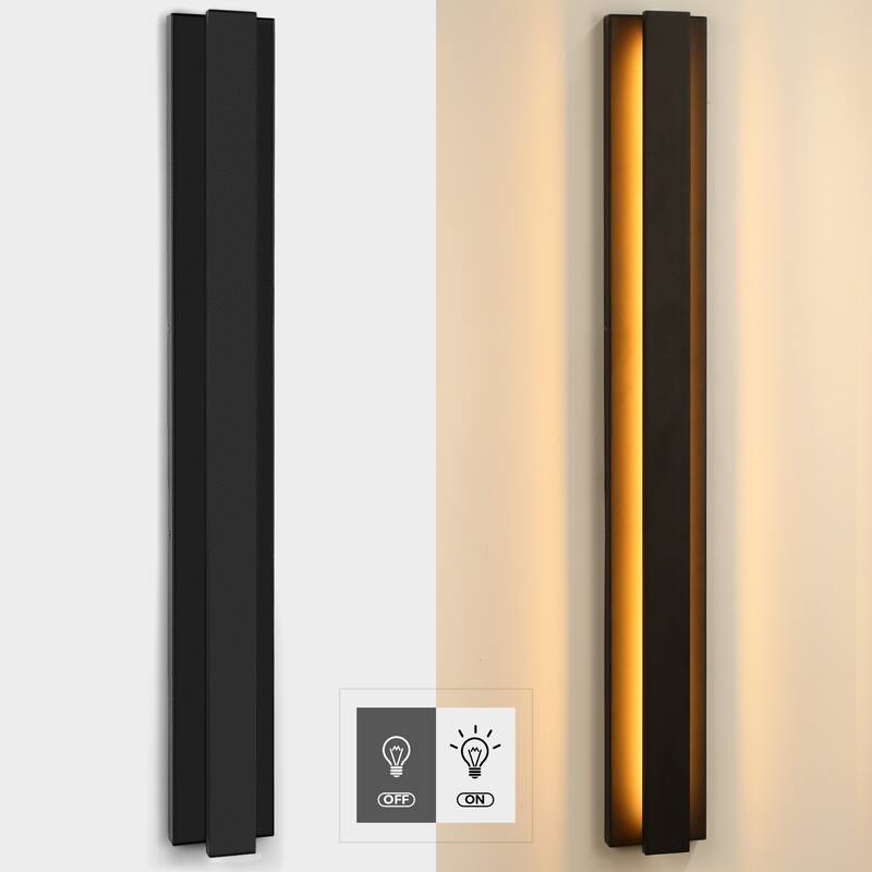 Black Modern/Contemporary LED Outdoor Wall Lantern Sconce