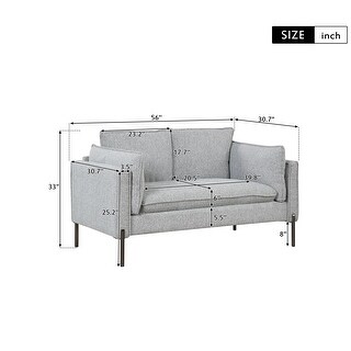 Sofa Linen Fabric Loveseat Small Love Seats Couch - Bed Bath & Beyond ...
