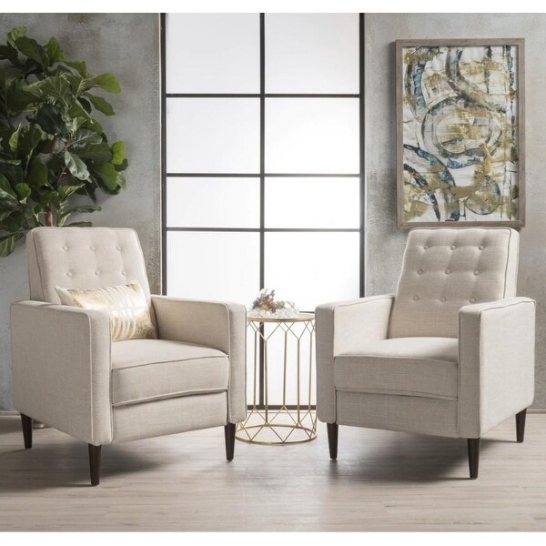 Strick & Bolton Simone 2-piece Mid-Century Recliner Club Chair Set. Opens flyout.