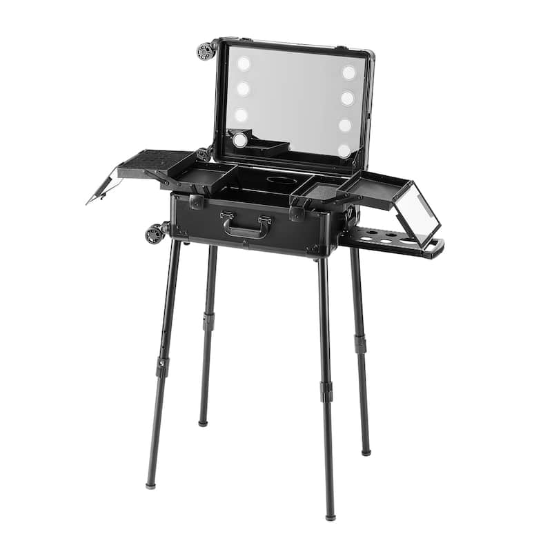 Makeup Train Case Aluminum Cosmetic Case for Women and Girls - 40.6x20.1x53.5''