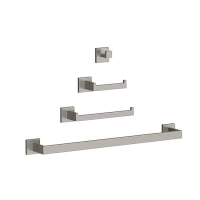 GRANDJOY 4 Piece Bathroom Towel Bar Wall Mounted Towel Rack Paper Towel Holder
