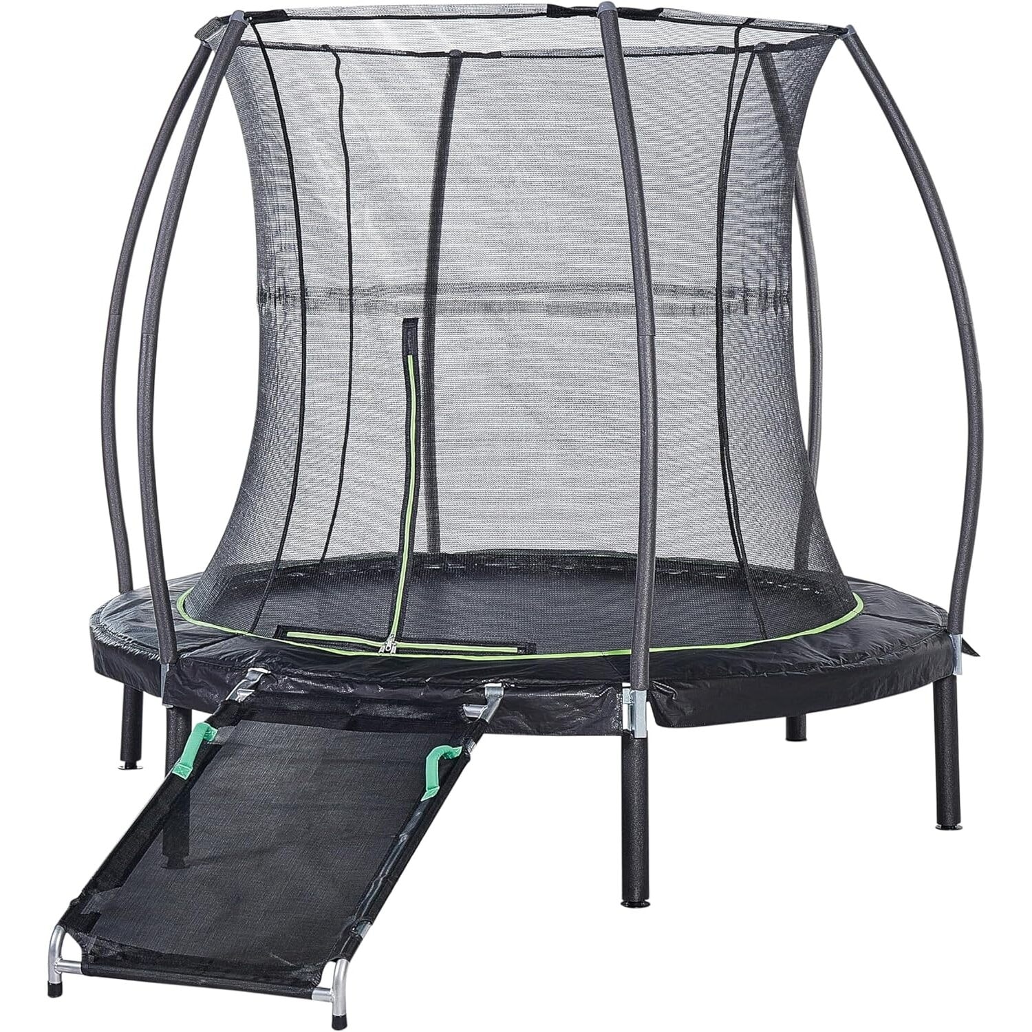 7 ft Round Trampoline with Enclosure & Ramp - Indoor Outdoor Kids