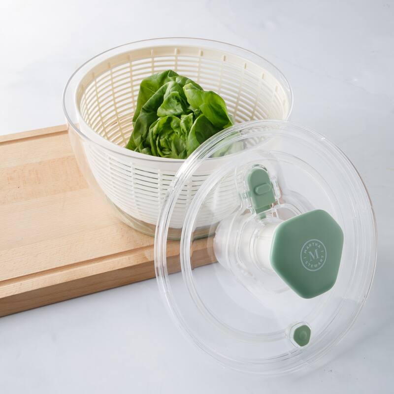 Martha Stewart Gulfwind 6.3 Qt Salad Spinner, Fruit Wahser, Fruit Washing Bowl with Strainer