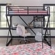 preview thumbnail 1 of 3, Linon Trinity Full Size Steel Study Loft Bunk Bed