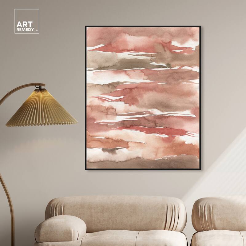 Art Remedy Tone Tinted Powders Framed Boho Abstract 1 Piece Canvas Wall Art