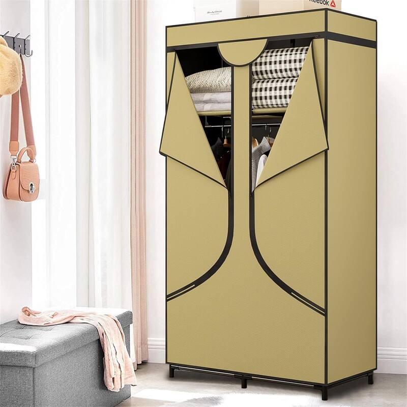 Portable Wardrobe Closet Clothing Organizer - 17.7"D x 34.6"W x 66.1"H