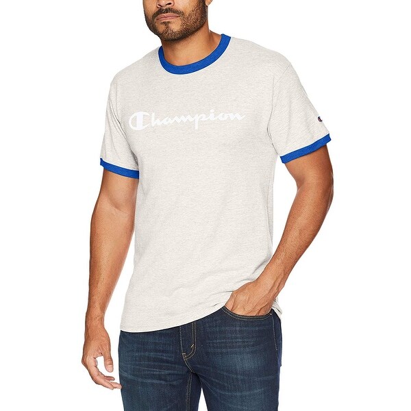 champion men's script jersey graphic tee