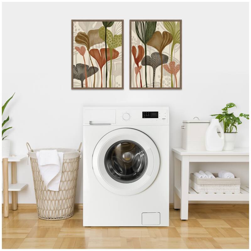 Kate and Laurel Earthen Botanicals 2 Piece Framed Canvas Wall Art Set by Nikita Jariwala