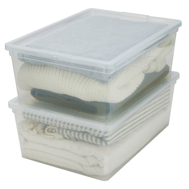 Simplify Stackable Storage Bins with Lids in Clear