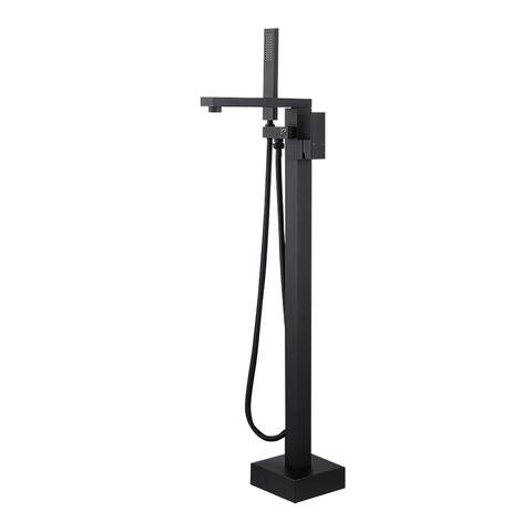 Freestanding Tub Filler Bathtub Faucet Chrome Floor Mounted Faucets with Handheld Shower