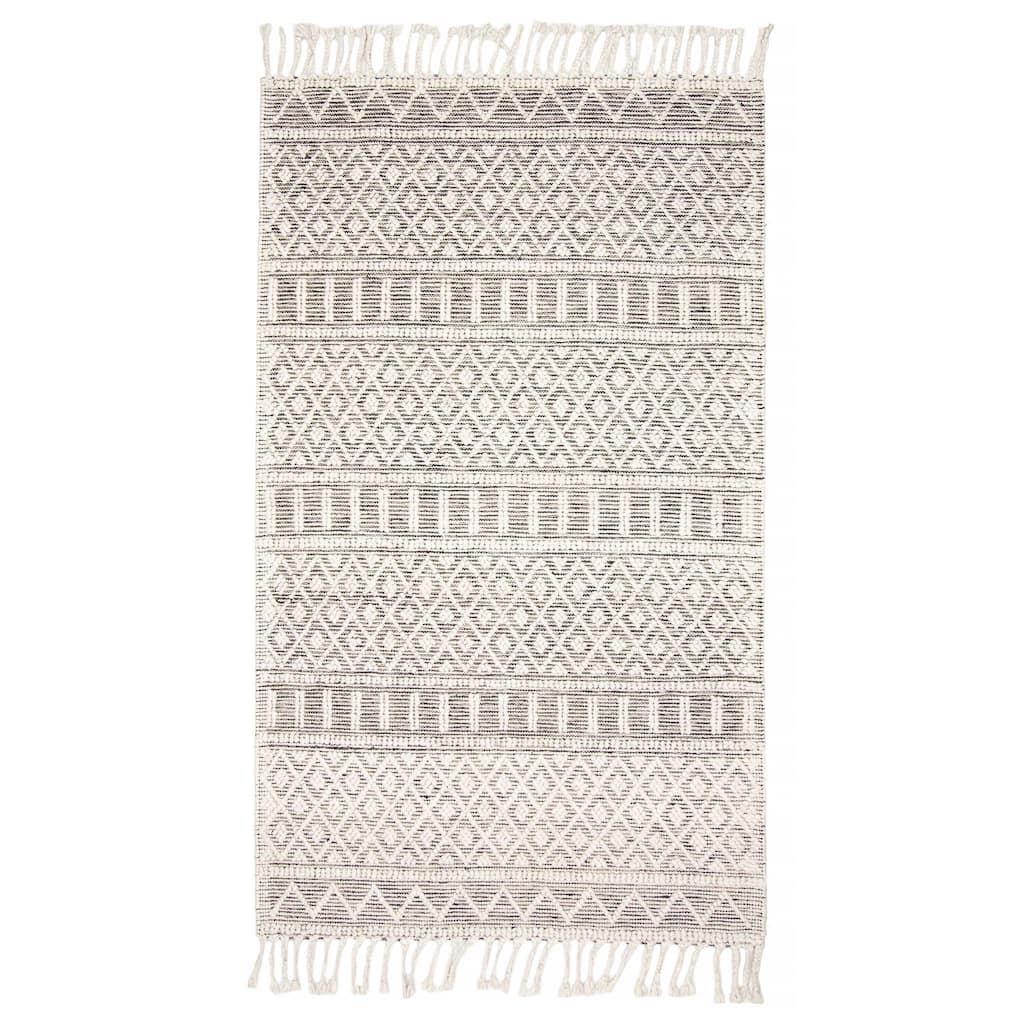 ECARPETGALLERY Braid weave Sienna Cream Wool Rug - 4'11 x 8'5