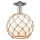 Option Polished Nickel / White Glass with Brown Rope