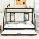 preview thumbnail 2 of 8, Metal Full Size House-shaped Platform Bed Frame with Trundle and Shelf